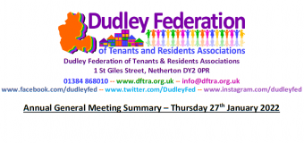 Dudley Federation AGM summary